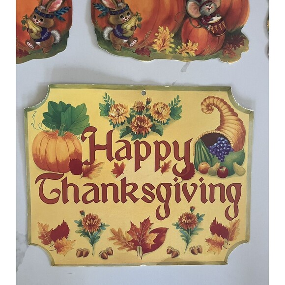 Vintage EUREKA Autumn Thanksgiving Turkey Die-Cut Classroom Decoration Set of 7 - Picture 2 of 8